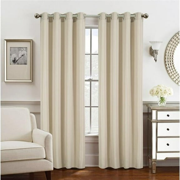 Olivia Gray Gilbert Solid Single Grommet Curtain Panel Pair - 54x84", Taupe