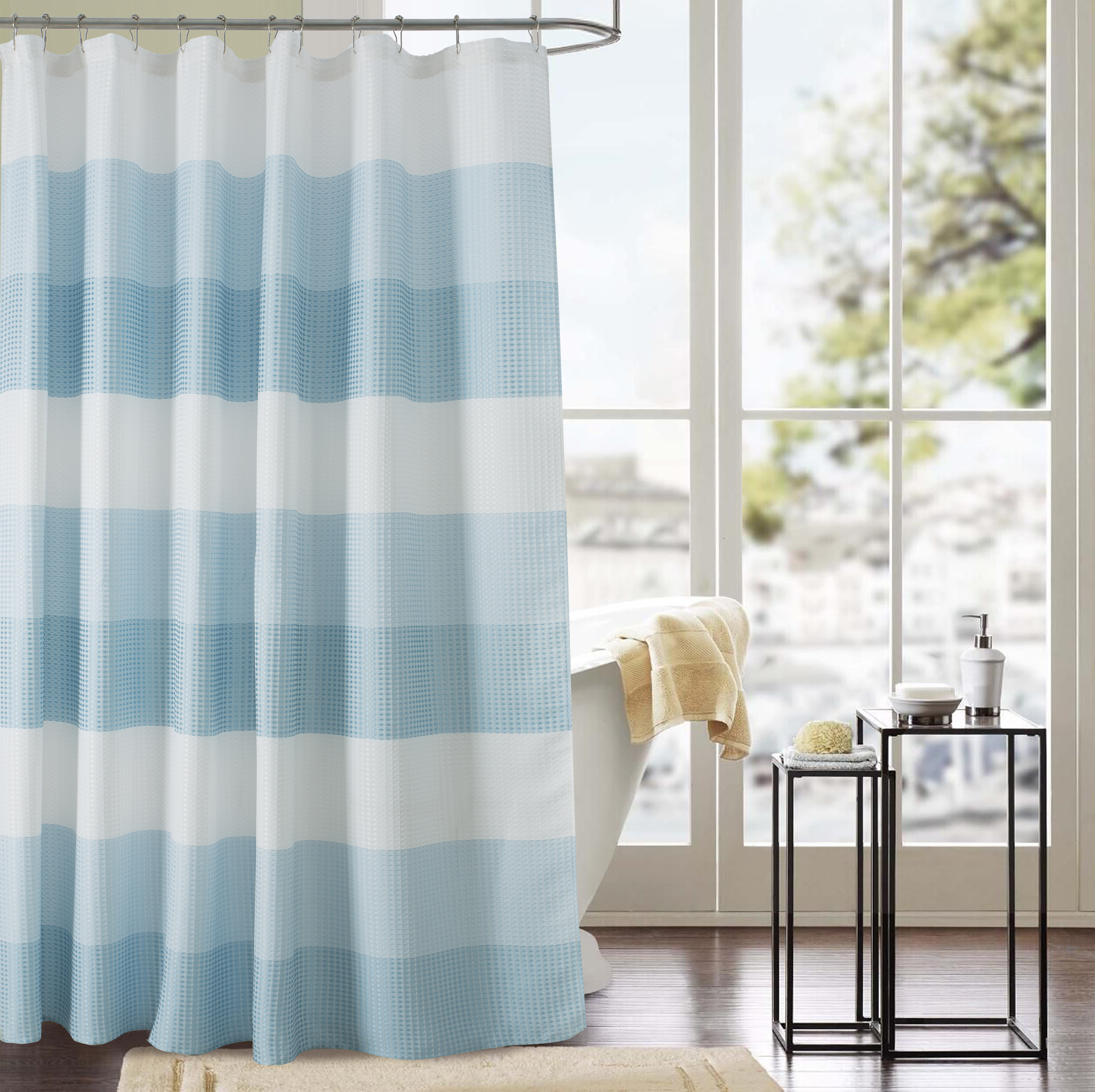 Olivia Gray Glamor Faderesistant Striped Waffle Jacquard Shower