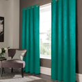 thumbnail image 1 of Olivia Gray Lina Matte Embossed Blackout Grommet Single Panel - 52x90", Teal, 1 of 4
