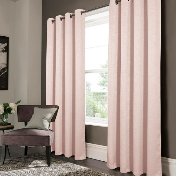 Olivia Gray San Juan Embossed Blackout Grommet Single Panel - 52x84", Blush
