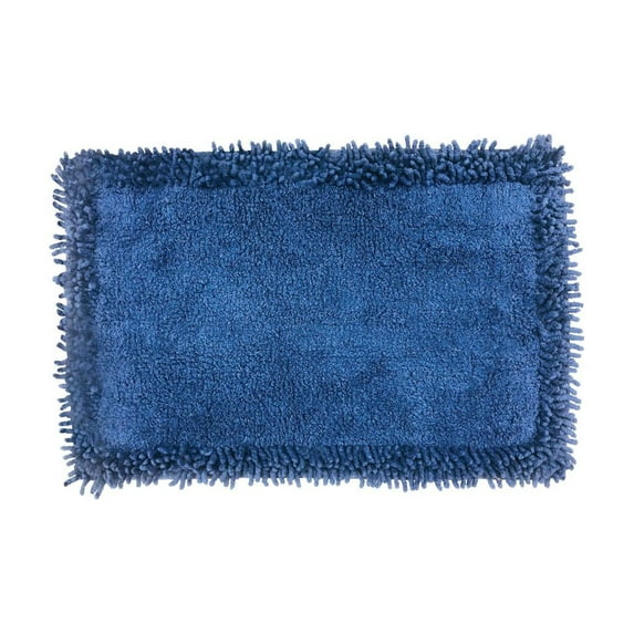 Olivia Gray Seville Cotton Chenille 17 x 24 in. Bath Rug in Navy