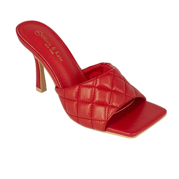 Olivia & Kate Women's Adult Quilted High-Heel Stiletto Sandal