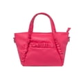 thumbnail image 1 of Olivia & Kate Women's Vegan Leather Magenta Everyday Satchel withTop Handles & Chain Strap, 1 of 6
