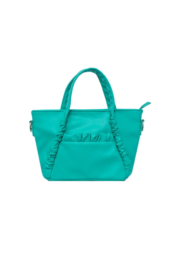 Women's Vegan Leather Mint Everyday Satchel withTop Handles & Chain Strap