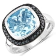 thumbnail image 1 of HauteFacets QR5744BSBTBLD-SSR-8 5.23 Carat Genuine Swiss Blue Topaz & Black Diamond 0.925 Sterling Silver Ring, 1 of 5