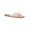 thumbnail image 1 of Olivia Miller Womens Marianne Rhinestone Square Toe Slide Sandals, 1 of 3