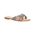 thumbnail image 1 of Olivia Miller Womens Marianne Rhinestone Square Toe Slide Sandals, 1 of 3