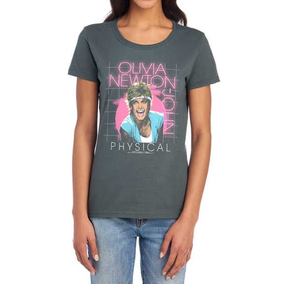 Olivia Newton-John Let's Get Physical Women's T Shirt, Charcoal, Large