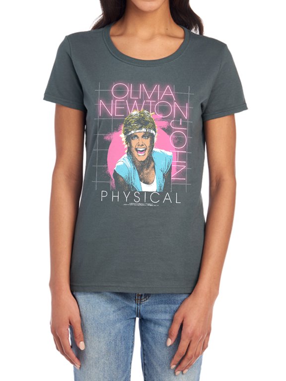 Olivia Newton-John Let's Get Physical Women's T Shirt, Charcoal, Medium
