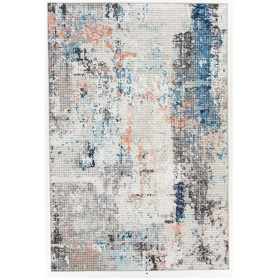 Olivia OLV-2303 7'6" x 9'6" Rug in Coral/Dark Blue/Beige/Cream/Blush/Sky Blue