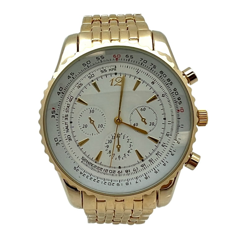 Women's gold watch with white face top