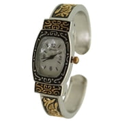 Olivia Pratt Two Tone Delicate Textured Bangle Women Watch