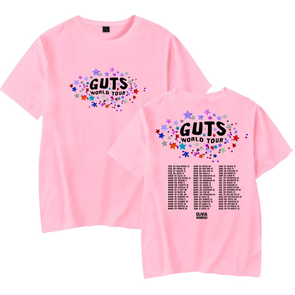 Olivia Rodrigo GUTS 2024 TOUR Merch T-Shirt Summer Men/Women Streetwear  Tshirt Shirt Short Sleeve 