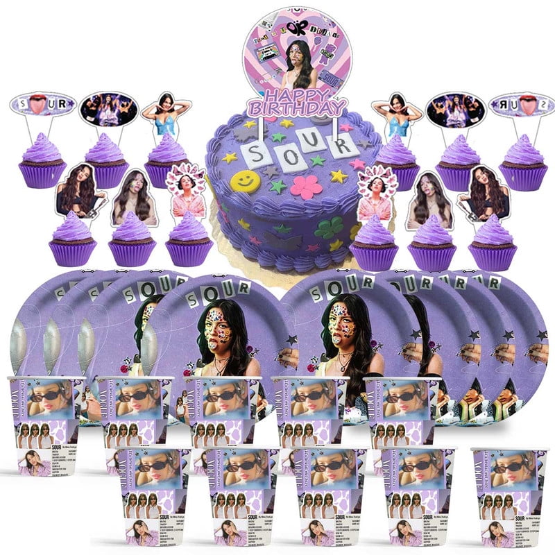 Olivia Rodrigo Birthday Cups Party Supplies Plates Fans Decorations ...