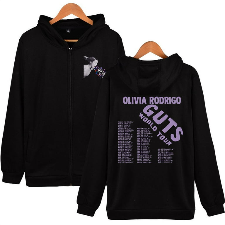 Olivia Rodrigo GUTS World Tour Zip Hoodie Hip Hop Sweatshirt Funny