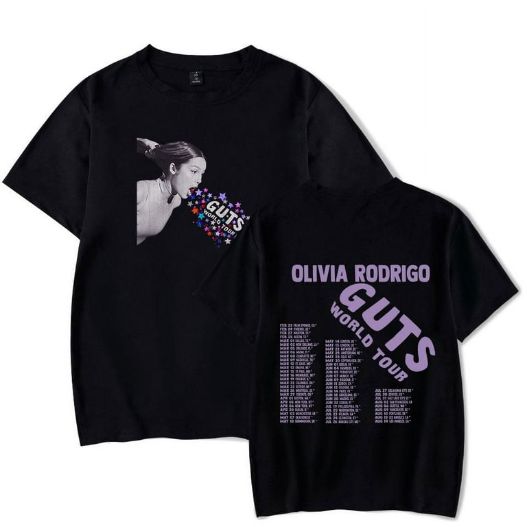 Olivia Rodrigo Merch 2024 Guts Touring Merch T-shirt Short Logo Women Men  OliviaRodrigo Summer Tee Tshirt