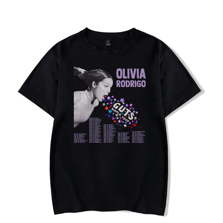 YIJIANKUANFAN Olivia Rodrigo Merch 2024 Guts World Tour T-Shirt Short Sleeve New Logo Women Men Sweatshirt Summer Tshirt, Adult Unisex, Size: XL