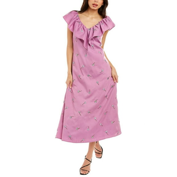 Olivia Rubin womens  Maggie Midi Dress, 6, Purple