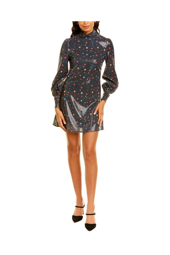 womens  Melissa Sequin Mini Dress, 0, Black