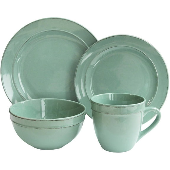Olivia Sea Green 16-Piece Dinnerware Set