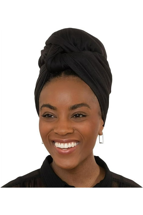 Head Wraps for Black Women - African Hair Wrap & Hair Scarf - Jersey Hair Turbans for Women - Soft & Breathable Headwrap