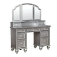 thumbnail image 1 of Olivia Transitional 9-Drawer Vanity Set, Silver, 1 of 6