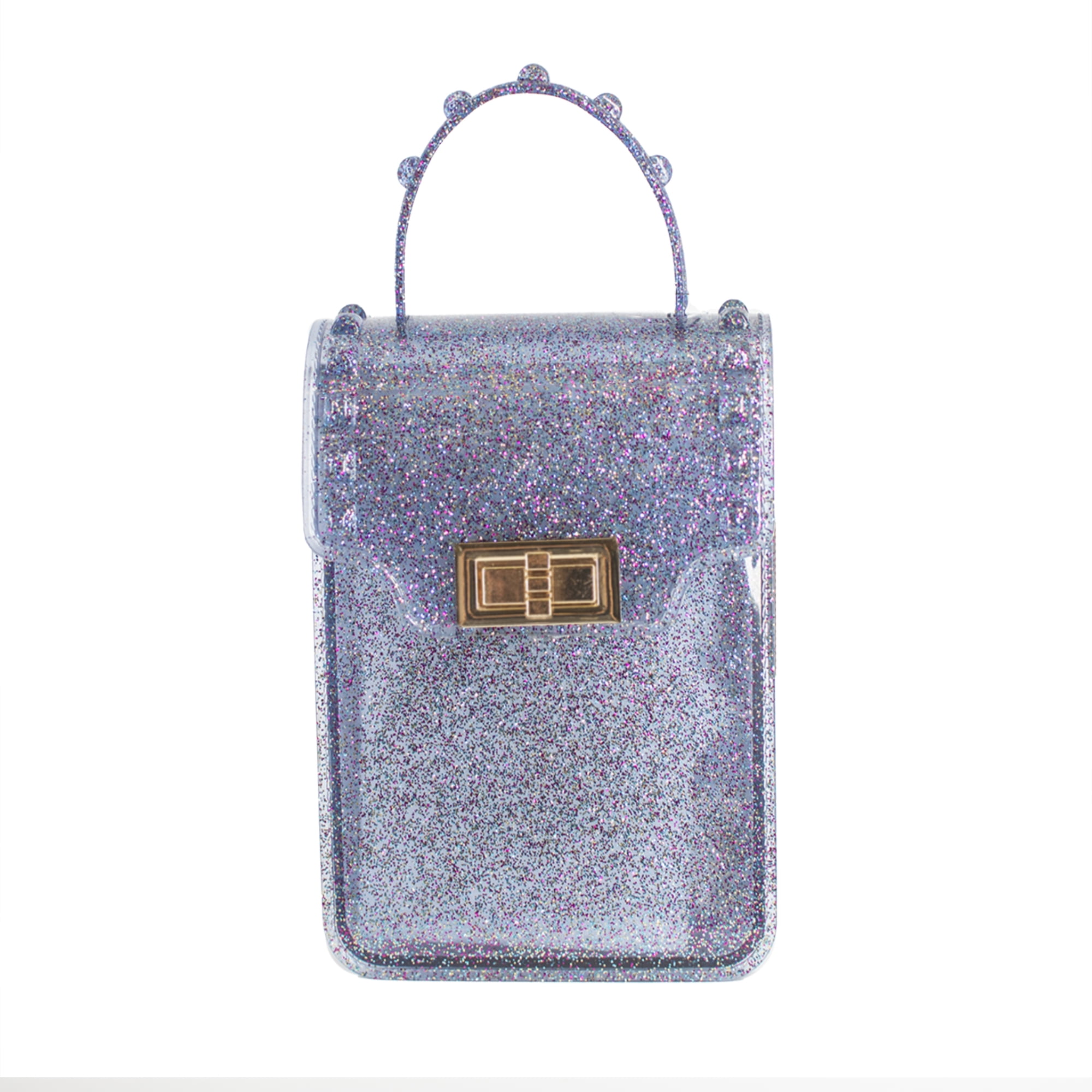 Olivia and Kate Women's Small Rose Glitter Jelly Purse Crossbody Everyday  Shoulder Bag 