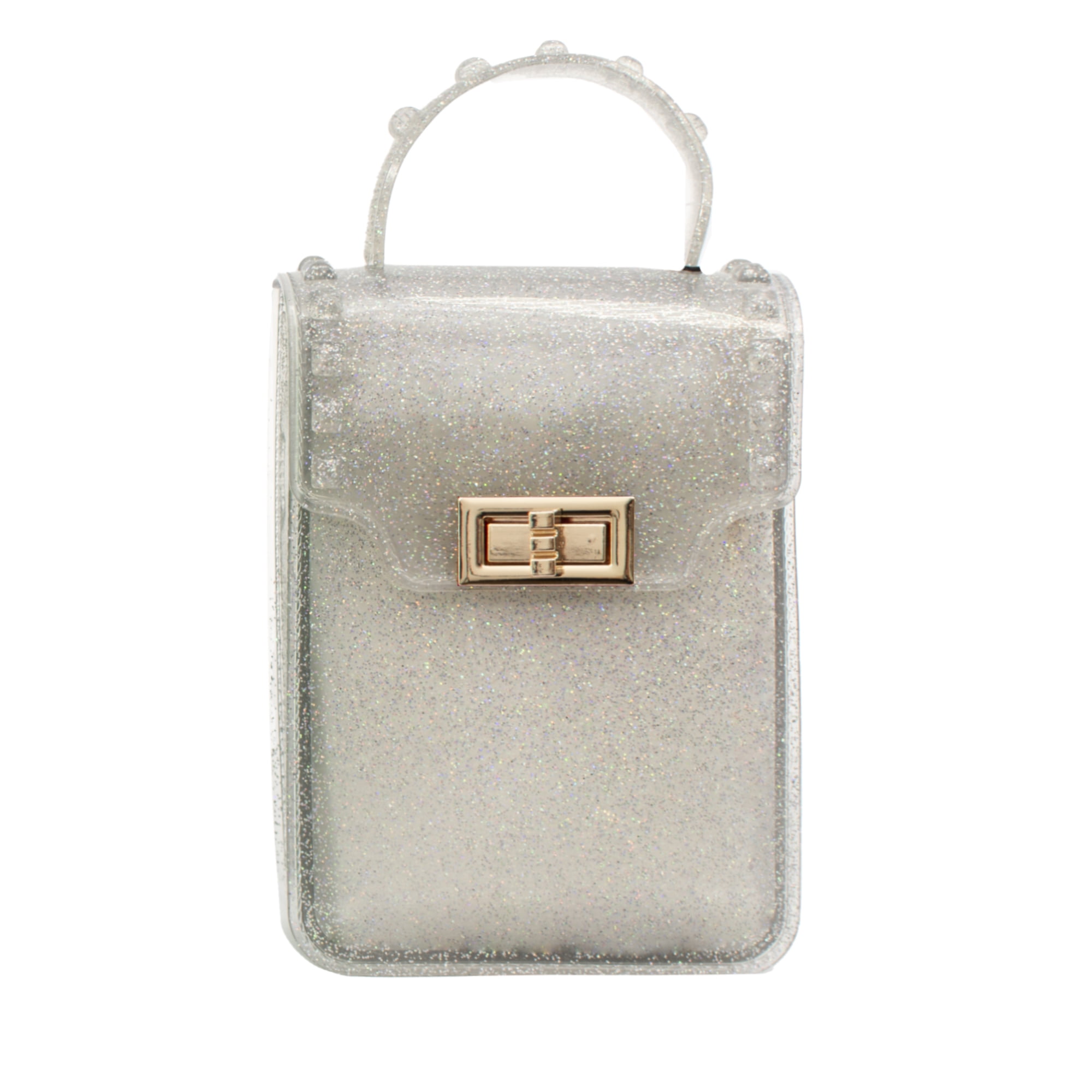 Olivia and Kate Women’s Small Silver Jelly Purse Crossbody Everyday Shoulder Bag