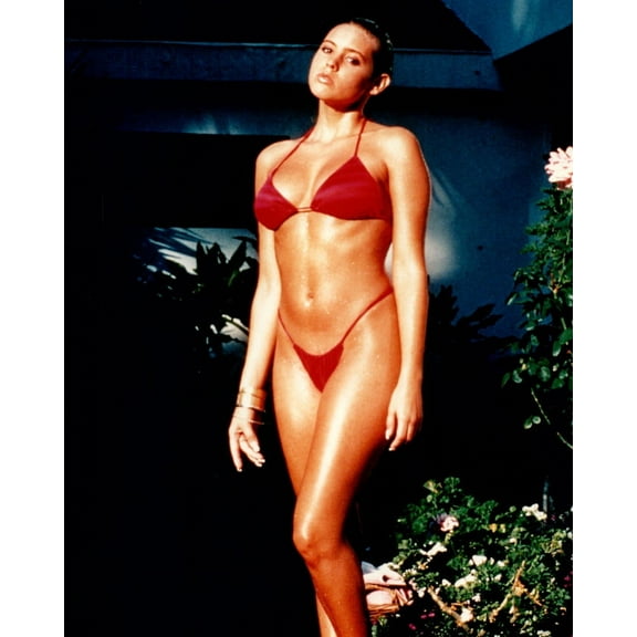 Olivia d'Abo sultry sexy pin up in red bikini wet hair 24x36 Movie Poster HD Aluminum Wall Art