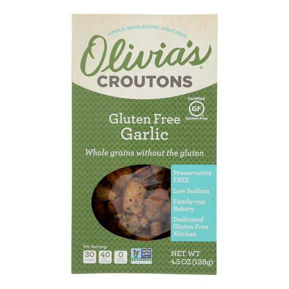 Olivia's Croutons Gluten Free Garlic Crouton 4.5 Oz 6 Pack6