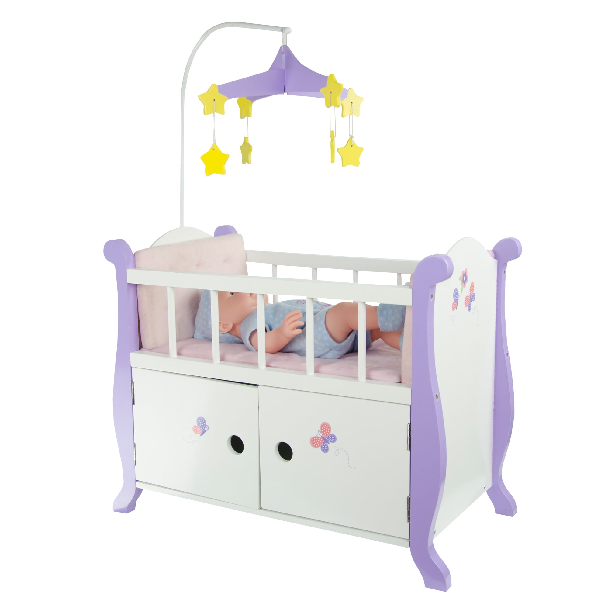 Olivia's Little World Baby Doll Furniture Wooden Cot Bed Crib