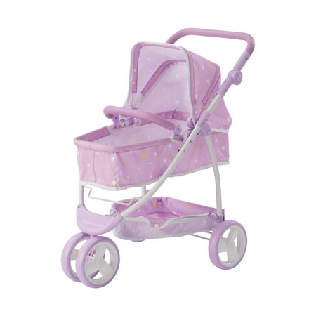 product image of Olivia's Little World Twinkle Stars Princess 2-in-1 Baby Doll Stroller, Purple