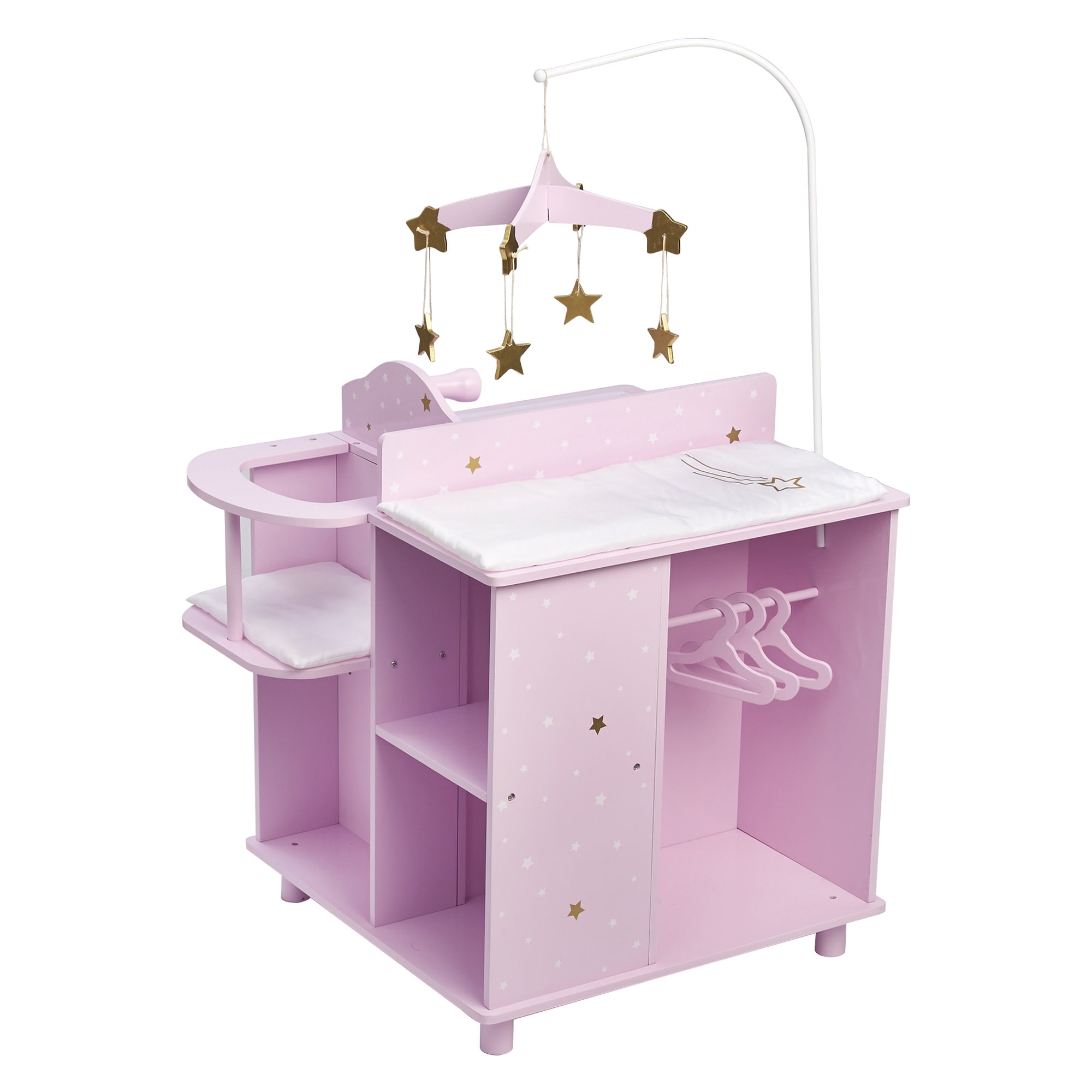 Olivia S Little World Kids Wooden Baby Doll Changing Table Nursery Playset Station Pink Grey