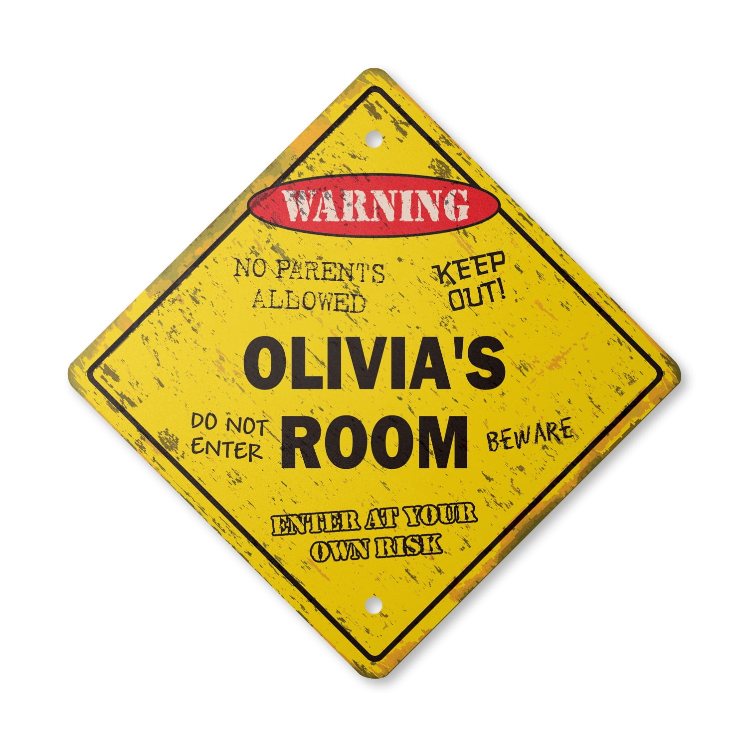 Olivia's Room Sign Vintage Crossing Zone Xing | Indoor/Outdoor Plastic ...