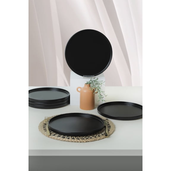 Olivian - 0624 - Matte Black - Service Plate Set