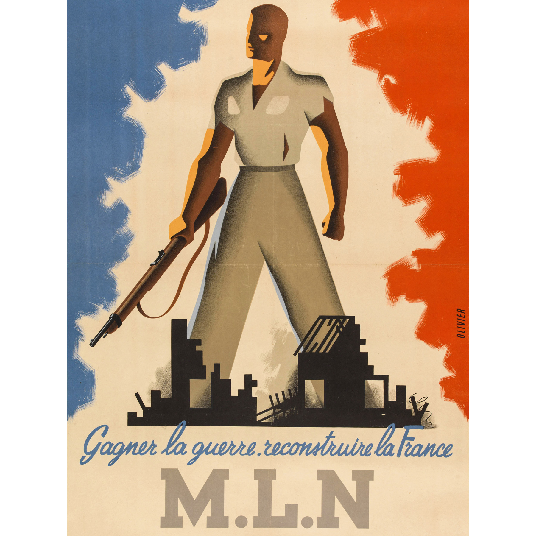 Olivier French Resistance MLN WWII Advert Extra Large Art Print Wall 