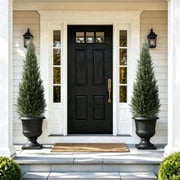 Olivivi Artificial Topiary Cedar Trees 4FT Tall 2 Set , Outdoor Indoor Faux Pine Shrubs Plants, Fake Bushes Plants for Home Front Porch Door Patio