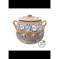 thumbnail image 1 of Olla De Barro con tapa azul decorado de azul, 1 of 2