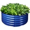 thumbnail image 1 of 17" Tall, 42" Round Blue Raised Garden Bed Kit, Galvanized Metal Raised Garden Beds Outdoor for Vegetables Flowers,3.5 * 3.5 * 1.4Ft,Cobalt Blue, 1 of 7