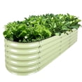 thumbnail image 1 of Olle Galvanized Raised Garden Bed Elevated Raised Garden Bed Metal 17" Tall 12-In-1 Grow Herbs and Vegetables Home Garden for Outdoor Backyard, Sage Green 17" Tall, 1 of 5