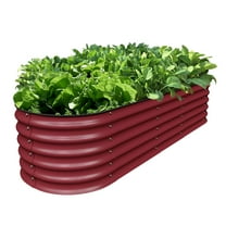 Olle Galvanized Raised Garden Beds Outdoor 17" Tall 12 in 1 Planter Raised Beds for Growing Herbs Vegetables Flowers, Barn Red