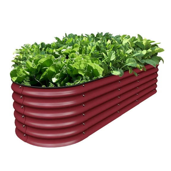 Olle Galvanized Raised Garden Beds Outdoor 17" Tall 12 in 1 Planter Raised Beds for Growing Herbs Vegetables Flowers, Barn Red