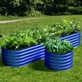 thumbnail image 1 of Olle Galvanized Raised Garden Beds Outdoor Easy Quick Setup, 17" Tall, 4-in-1 Metal Planter Boxes Outdoor for Flowers Vegetables Fruits Herbs DIY Gardening, Cobalt Blue, 1 of 7