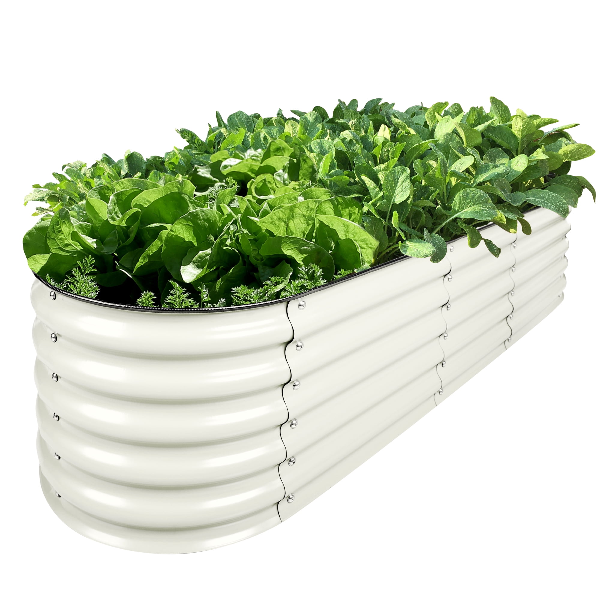 Olle Gardens 17" Tall 12-in-1 Raised Bed Garden in Ivory
