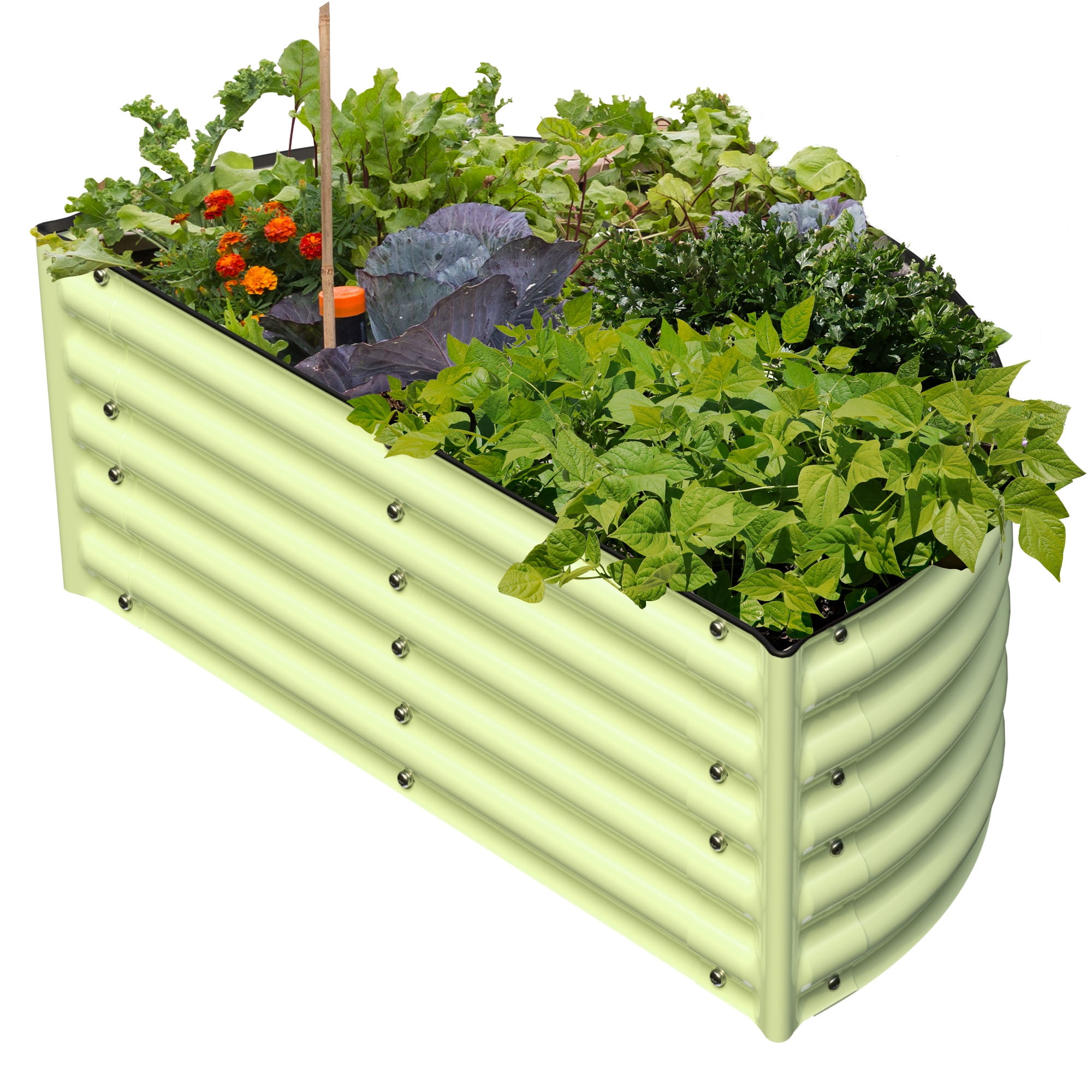 Olle Gardens 17" Tall Semi-round Raised Garden Bed in Sage Green