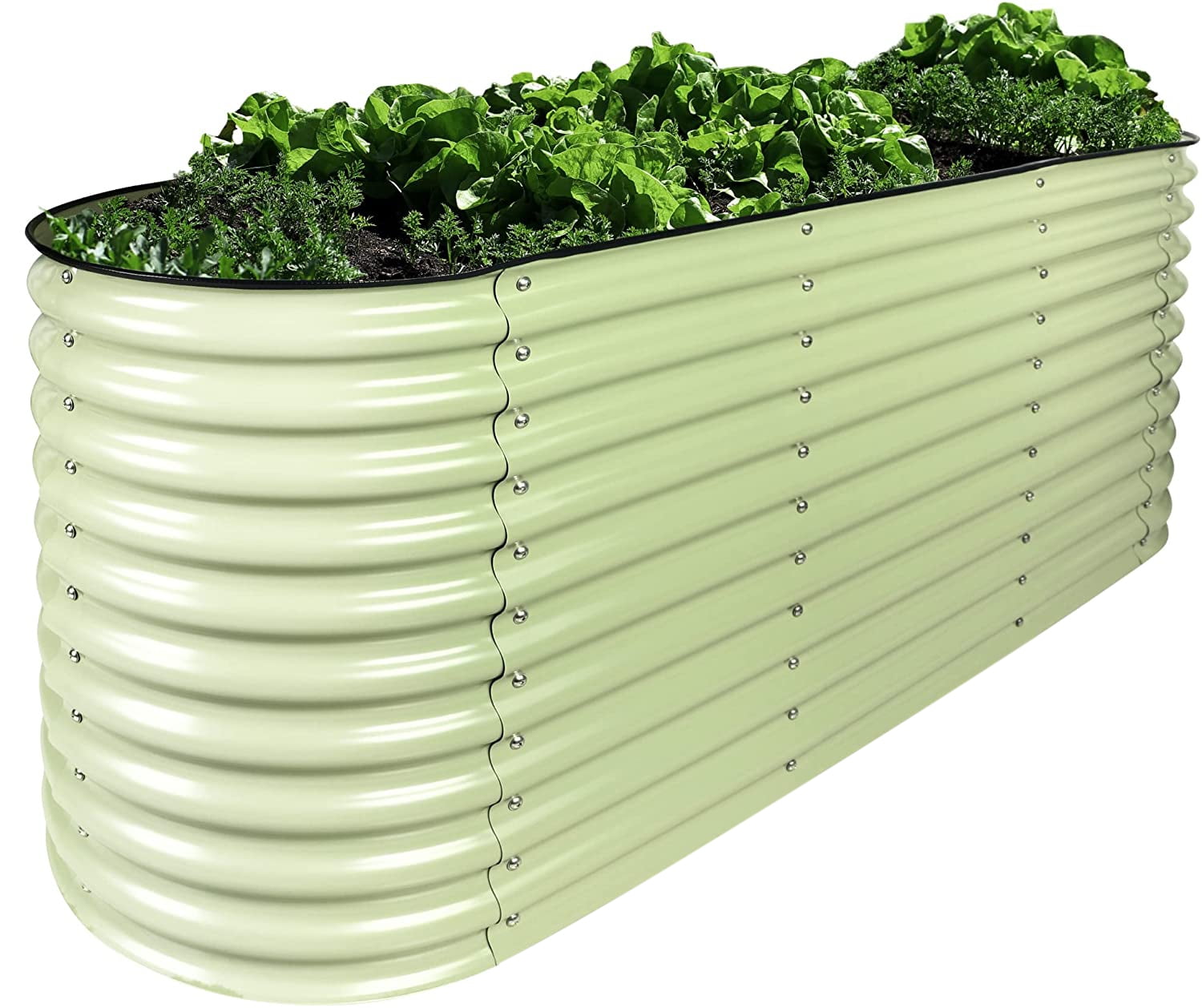 Sage Green Tall Metal Raised Garden Bed for Outdoor Yard