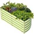thumbnail image 1 of Olle Metal Raised Garden Beds for Growing Flowers 17" Tall Large Galvanized Planter Raised Bed Outdoors Steel Kit Herb Flower 47"*27", Sage Green, 1 of 7