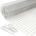 thumbnail image 1 of Olle Gopher Netting 18 Gauge 3/4 inch Rabbit Wire 74"X 50" Hardware Cloth 304 Stainless Mesh with 20 Galvanized Steel Staples Gopher Rabbit Barrier Welded Wire Mesh, 1 of 7