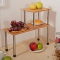 thumbnail image 1 of Ollieroo 2 Tier Kitchen Counter Storage Shelf, Bathroom Sink Counter Cabinet Organizer Adjustable Spice Rack Rectangle, 1 of 10