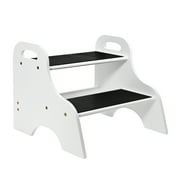 Ollieroo Anti-Slip Step Stool, Bamboo White